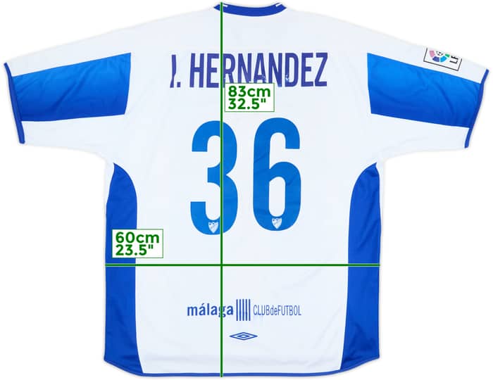 2003-04 Malaga Home Shirt I.Hernandez #36 - 5/10 - (XL)