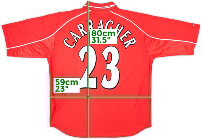 2000-02 Liverpool Home Shirt Carragher #23 - 8/10 - (XL)