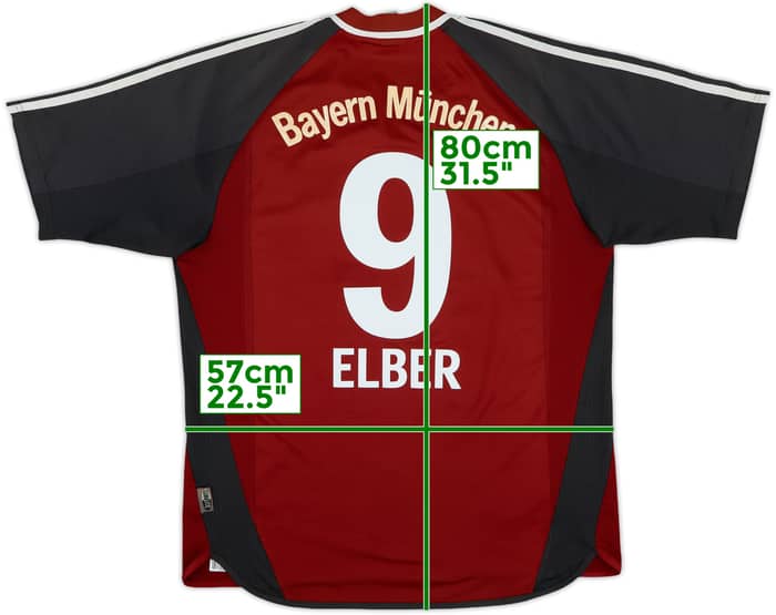 2001-02 Bayern Munich Home Shirt Elber #9 - 6/10 - (M)