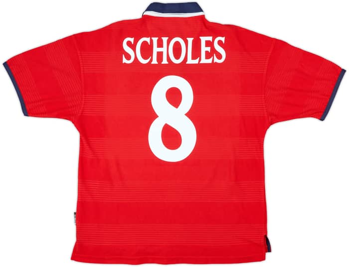 1999-01 England Away Shirt Scholes #8 - 9/10 - (M)