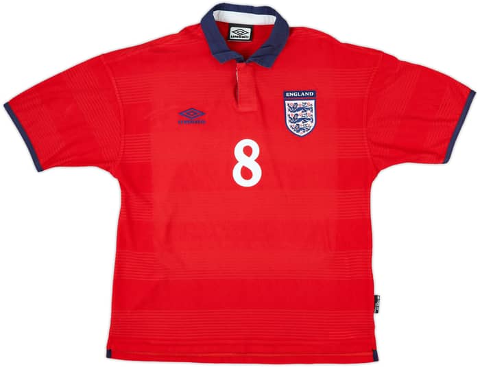 1999-01 England Away Shirt Scholes #8 - 9/10 - (M)