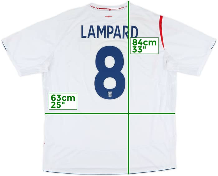 2005-07 England Home Shirt Lampard #8 - 5/10 - (3XL)