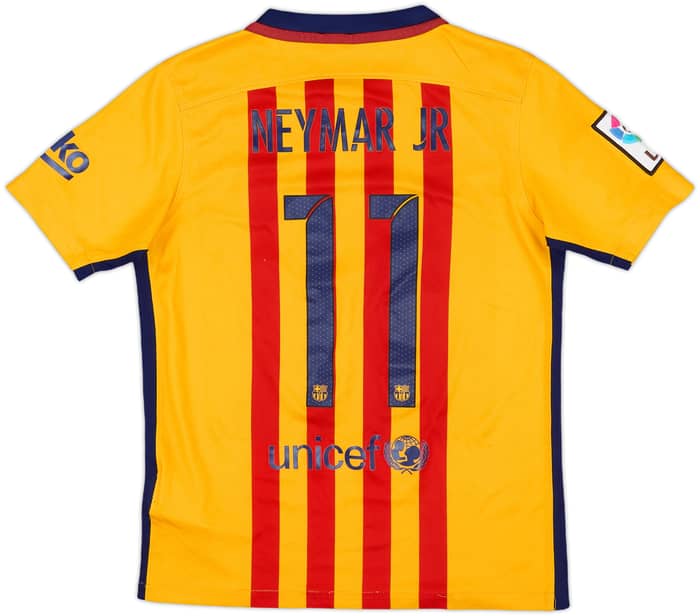 2015-16 Barcelona Away Shirt Neymar Jr #11 - 5/10 - (M.Boys)