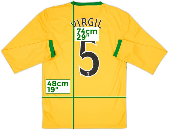 2013-14 Celtic Away L/S Shirt Virgil #5 - 8/10 - (S)