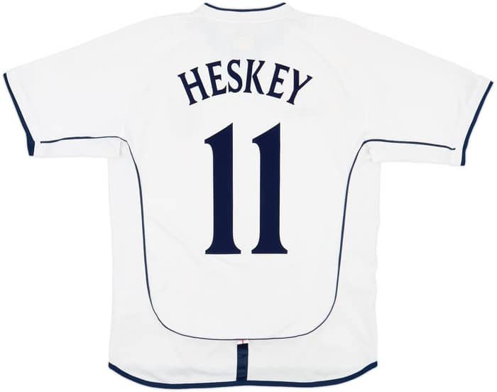 2001-03 England Home Shirt Heskey #11 - 6/10 - (M)
