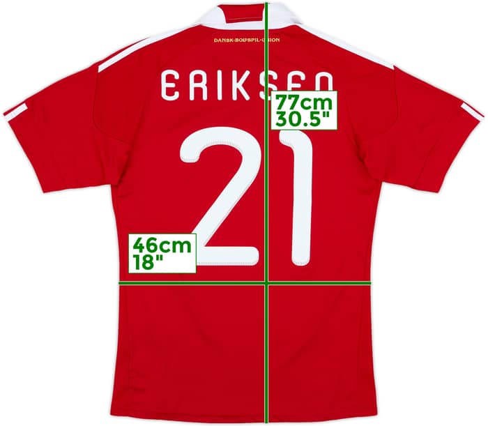 2010-11 Denmark Home Shirt Eriksen #21 - 10/10 - (S)