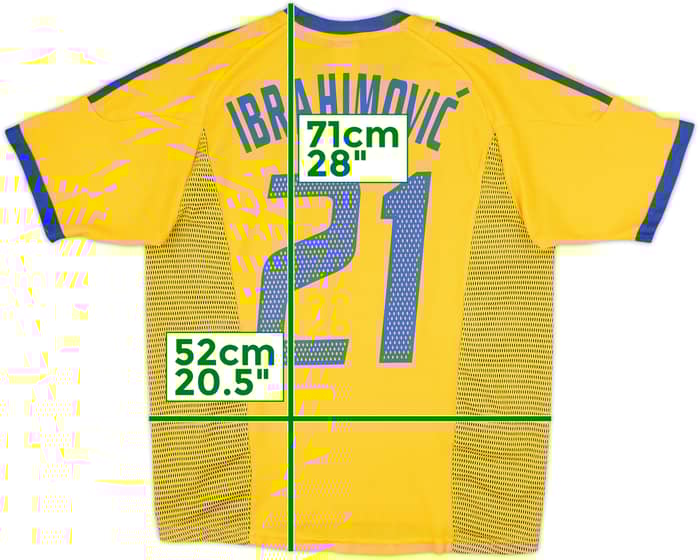 2002-03 Sweden Home Shirt Ibrahimovic #21 - 6/10 - (M)