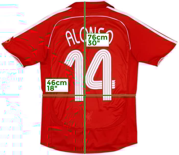 2006-08 Liverpool Home Shirt Alonso #14 - 6/10 - (S)