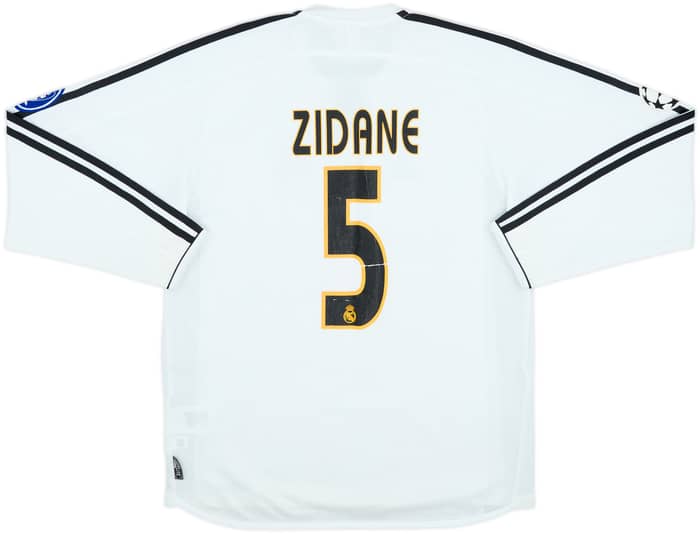 2003-04 Real Madrid Home L/S Shirt Zidane #5 - 6/10 - (S)