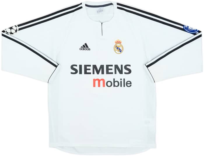 2003-04 Real Madrid Home L/S Shirt Zidane #5 - 6/10 - (S)
