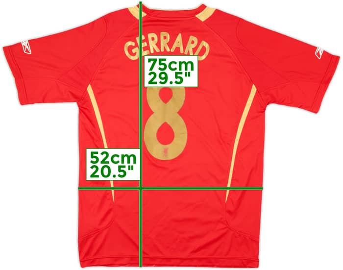 2005-06 Liverpool CL Home Shirt Gerrard #8 - 5/10 - (M)