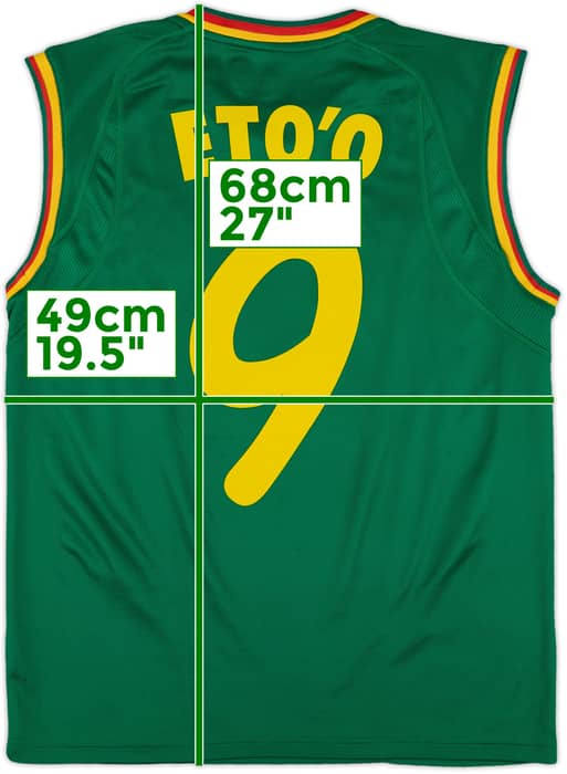 2002 Cameroon Home Vest Shirt Eto'o #9 - 8/10 - (S)