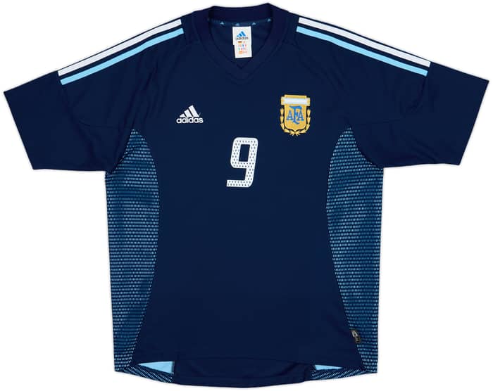 2002-04 Argentina Away Shirt Batistuta #9 - 9/10 - (M)