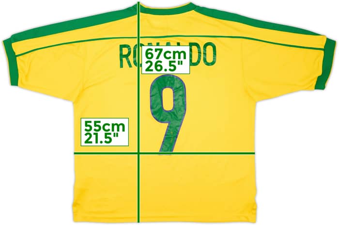 1998-00 Brazil 'World Cup' Home Shirt Ronaldo #9 - 6/10 - (M)