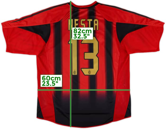 2004-05 AC Milan Home Shirt Nesta #13 - 10/10 - (L)