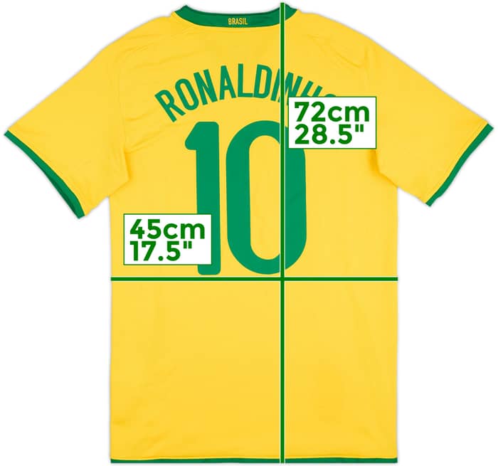 2008-10 Brazil Home Shirt Ronaldinho #10 - 9/10 - (S)
