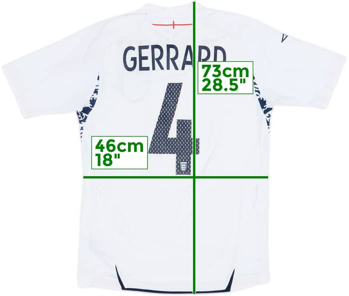 2007-09 England Home Shirt Gerrard #4 - 5/10 - (S)