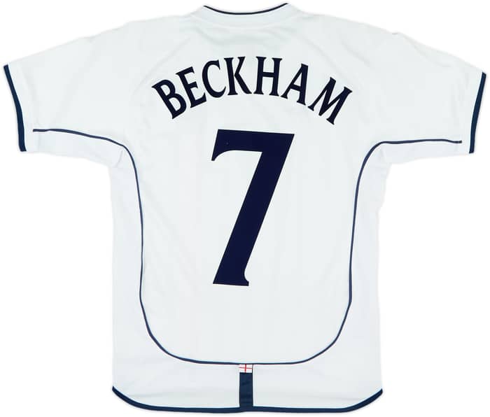 2001-03 England Home Shirt Beckham #7 - 8/10 - (L.Boys)