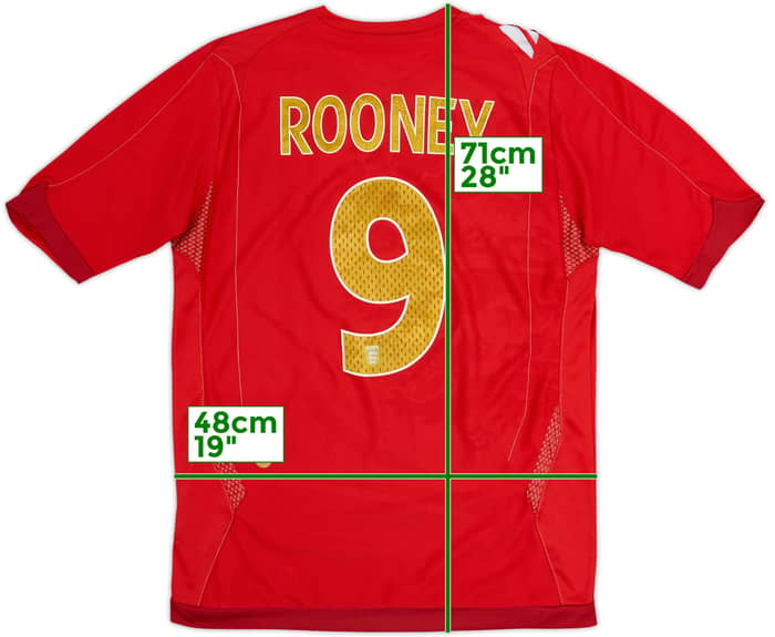 2006-08 England Away Shirt Rooney #9 - 5/10 - (S)