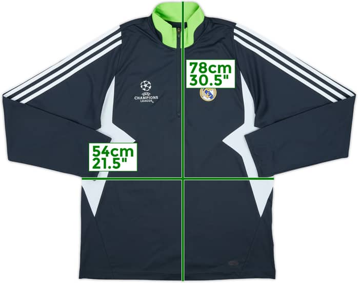 2007-08 Real Madrid adidas CL 1/4 Zip Drill Top - 8/10 - (L)