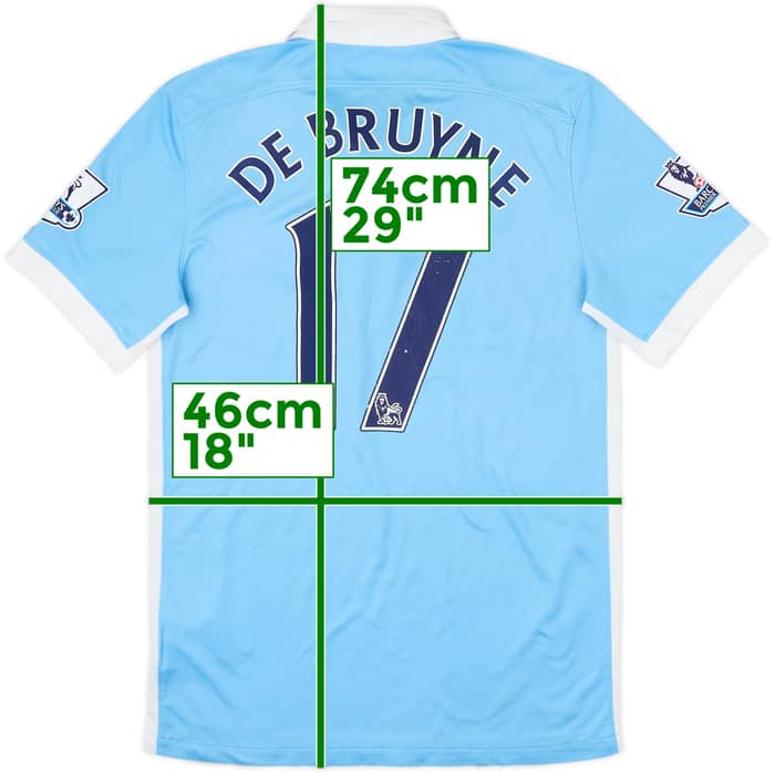 2015-16 Manchester City Home Shirt De Bruyne #17 - 4/10 - (S)