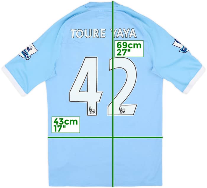 2010-11 Manchester City Home Shirt Toure Yaya #42 - 6/10 - (XS)