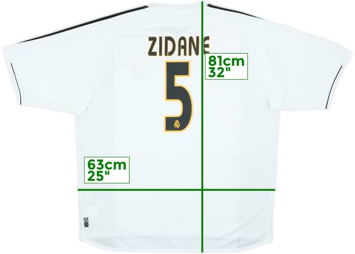 Camiseta de local del Real Madrid 2003-04 Zidane #5 - 7/10 - (XXL)