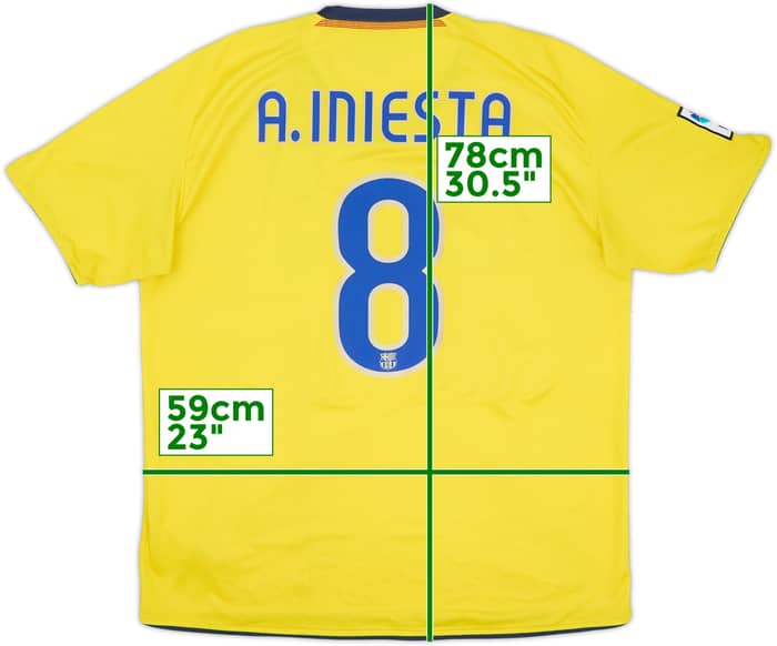 2008-10 Barcelona Away Shirt A.Iniesta #8 - 5/10 - (XL)