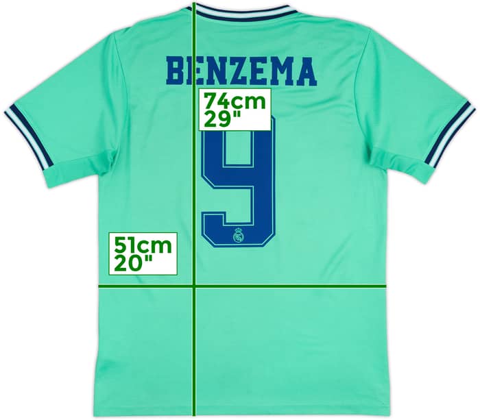2019-20 Real Madrid Third Shirt Benzema #9 - 6/10 - (L)