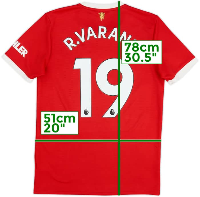 2021-22 Manchester United Home Shirt Varane #19 - 9/10 - (M)