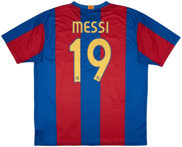 2007-08 Barcelona Basic Home Shirt Messi #19 - 8/10 - (XXL)
