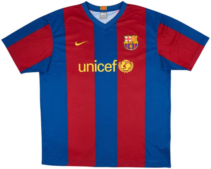 2007-08 Barcelona Basic Home Shirt Messi #19 - 8/10 - (XXL)