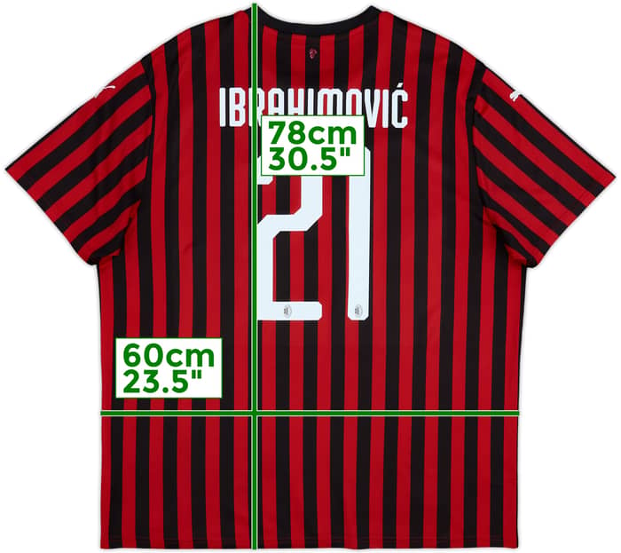 2019-20 AC Milan Home Shirt Ibrahimovic #21 - 8/10 - (XXL)