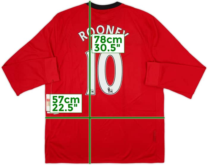 2009-10 Manchester United Home L/S Shirt Rooney #10 (L)