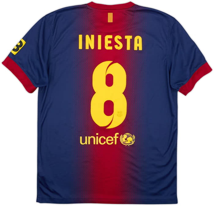 2012-13 Barcelona Home Shirt Iniesta #8 - 6/10 - (M)