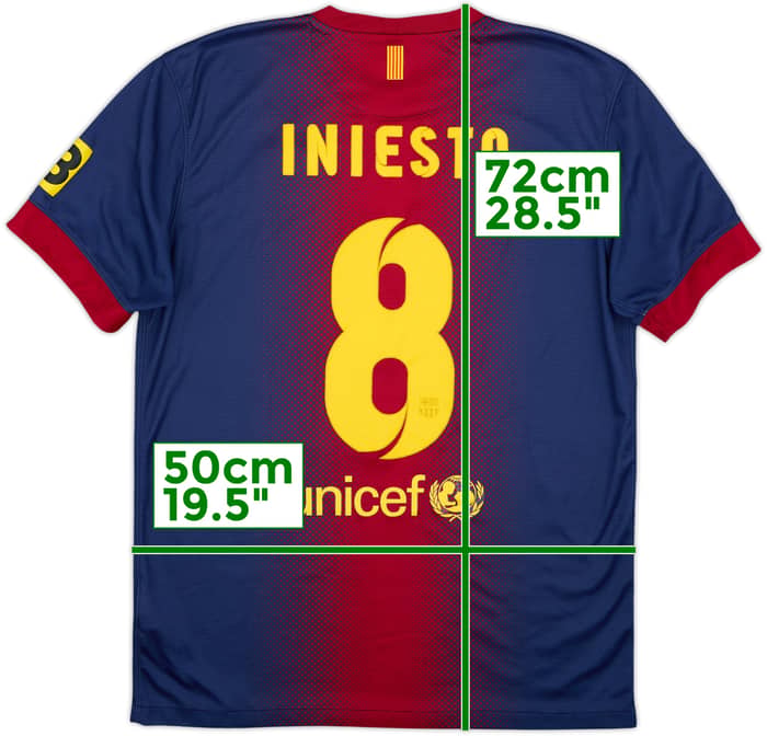 2012-13 Barcelona Home Shirt Iniesta #8 - 6/10 - (M)