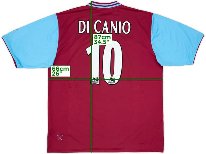 2001-03 West Ham Home Shirt Di Canio #10 - 8/10 - (XXL)