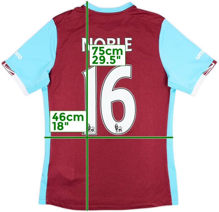 2016-17 West Ham Home Shirt Noble #16 - 6/10 - (M)