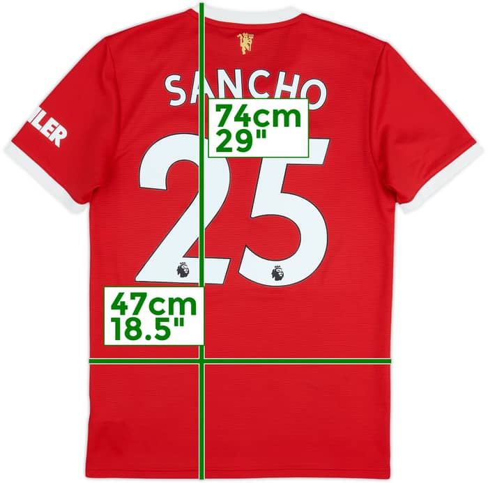 2021-22 Manchester United Home Shirt Sancho #25 - 5/10 - (S)