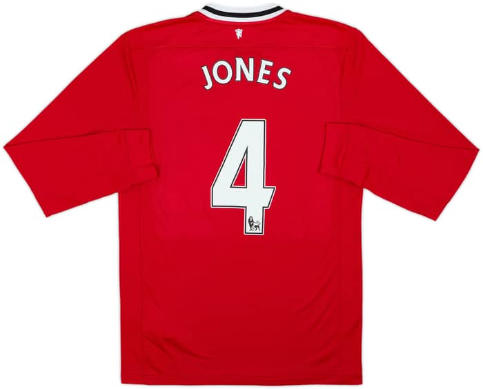 2011-12 Manchester United Home L/S Shirt Jones #4 - 8/10 - (M)