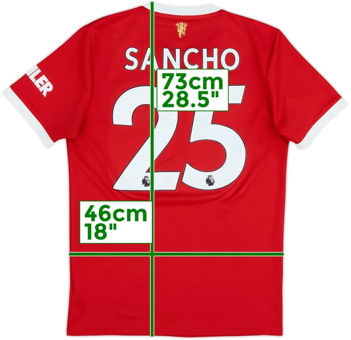 2021-22 Manchester United Home Shirt Sancho #25 - 8/10 - (S)