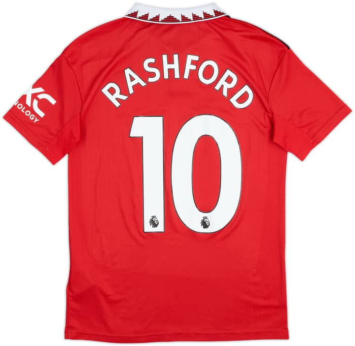 2022-23 Manchester United Home Shirt Rashford #10 - 9/10 - (L.Boys)