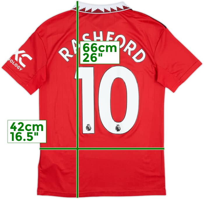 2022-23 Manchester United Home Shirt Rashford #10 - 9/10 - (L.Boys)