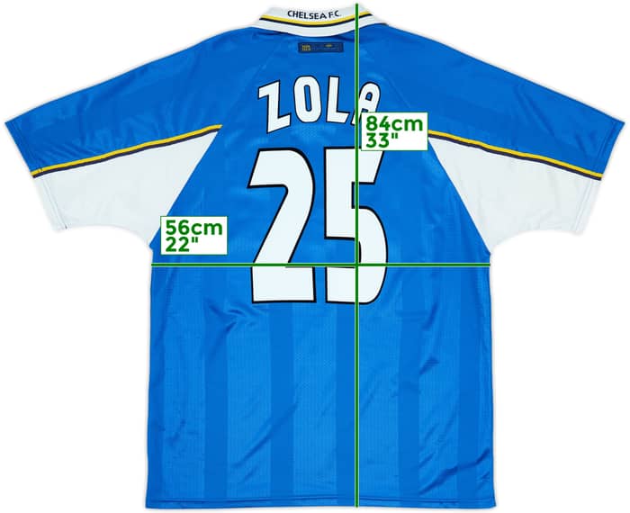 1997-99 Chelsea Home Shirt Zola #25 - 8/10 - (XL)