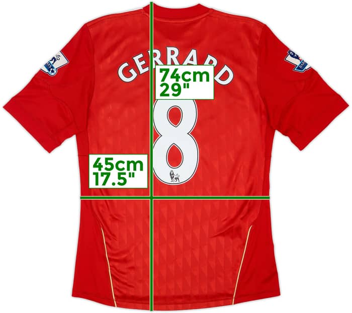 2010-12 Liverpool Home Shirt Gerrard #8 - 7/10 - (S)