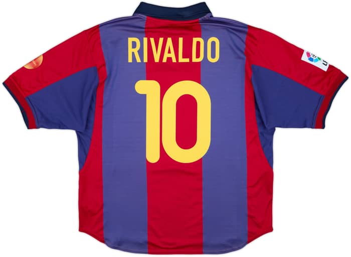 2000-01 Barcelona Home Shirt Rivaldo #10 - 7/10 - (XL)