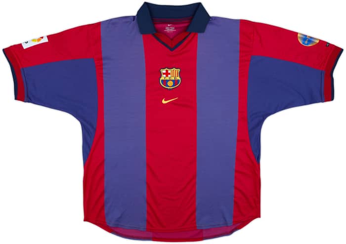 2000-01 Barcelona Home Shirt Rivaldo #10 - 7/10 - (XL)