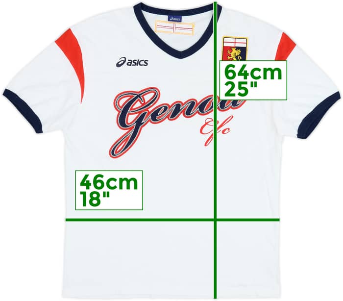 Camiseta de algodón Asics del Genoa 2008-09 - 8/10 - (XL)