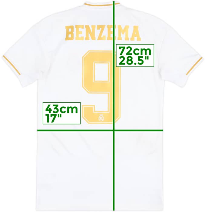 2019-20 Real Madrid Home Shirt Benzema #9 - 6/10 - (XS)