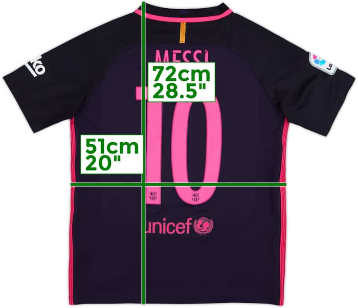 2016-17 Barcelona Away Shirt Messi #10 - 10/10 - (XL.Boys)